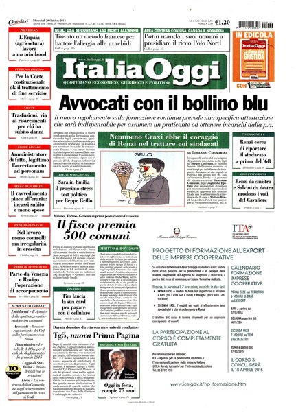 Italia oggi : quotidiano di economia finanza e politica